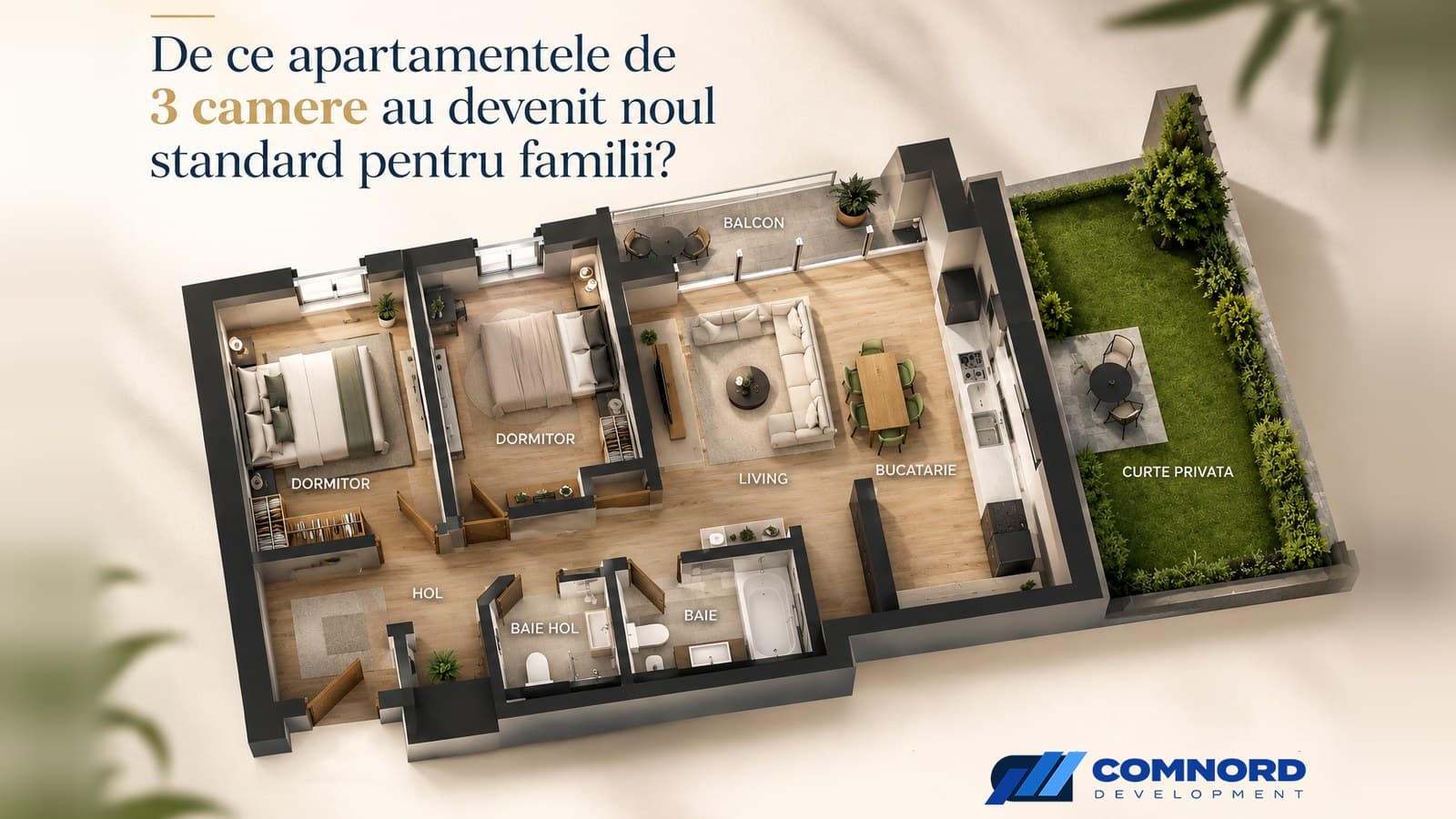De ce apartamentele de 3 camere au devenit noul standard pentru familii?